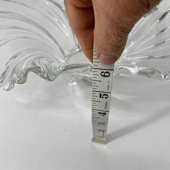 VTG Mikasa clear crystal swirl centerpiece bowl large 13" x 6" 4090 - Picture 9 of 9